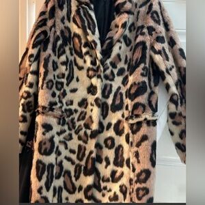 Faux Fur Leopard Coat